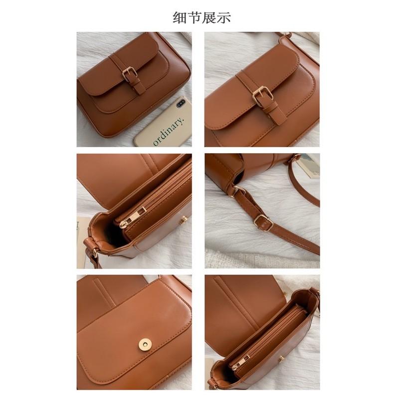 Túi đeo chéo khoá bấm retro