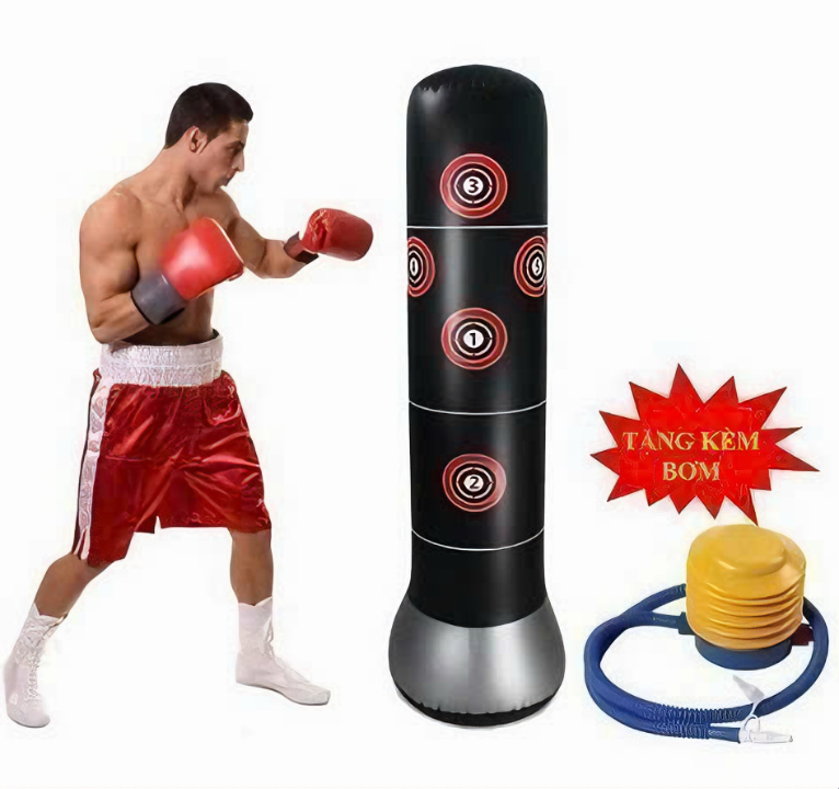 Bao trụ đấm bốc phản xạ tự cân bằng Pure boxing 1.0 kèm bơm cao 155cm (Tặng kèm 1 món quà tri ân) - Hàng chính hãng