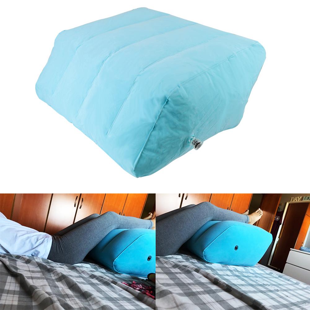 Bơm Hơi Chân Gối Nhựa PVC Nhẹ Di Động Đầu Gối Gối Mềm Mại Còn Lại Gối Đệm Người Phụ Nữ Mang Thai Chân Nâng