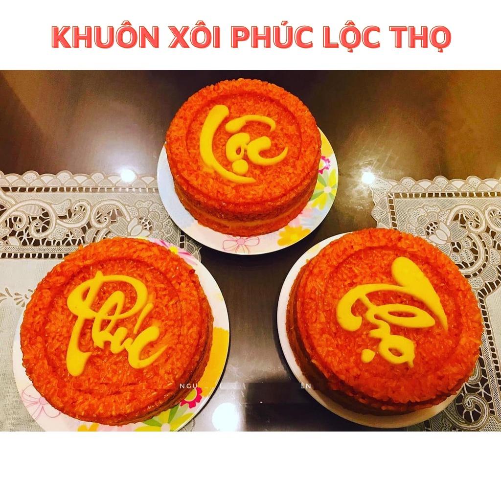 Khuôn Xôi Phúc Lộc Thọ Size 12x7cm, Bộ Khuôn 3 Chi Tiết Đế Rời Nhựa ABS - Hàng Việt Nam