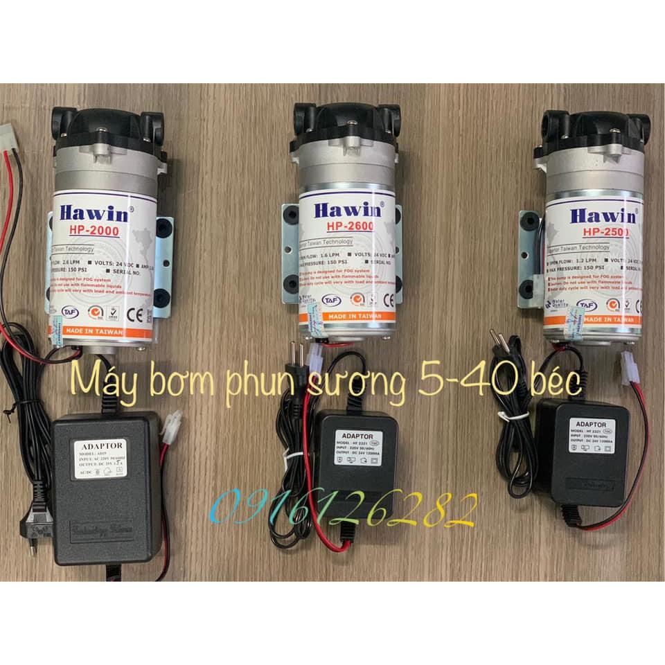 Máy bơm nước mini 24V dùng bơm phun sương áp lực kèm nguồn Adaptor 24V