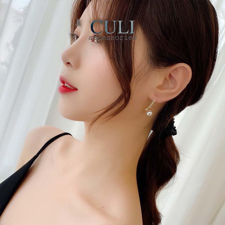 Khuyên tai dáng dài phối ngọc, đính đá sang trọng HT677 - Culi accessories