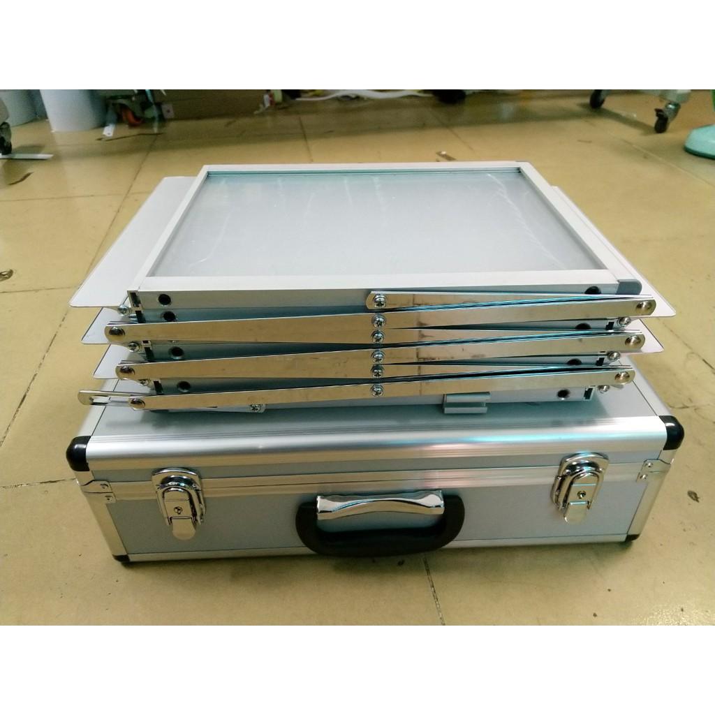 Giá kệ để catalogue, brochure, menu 6 tầng bản mặt bằng mica khổ A4 bằng nhôm
