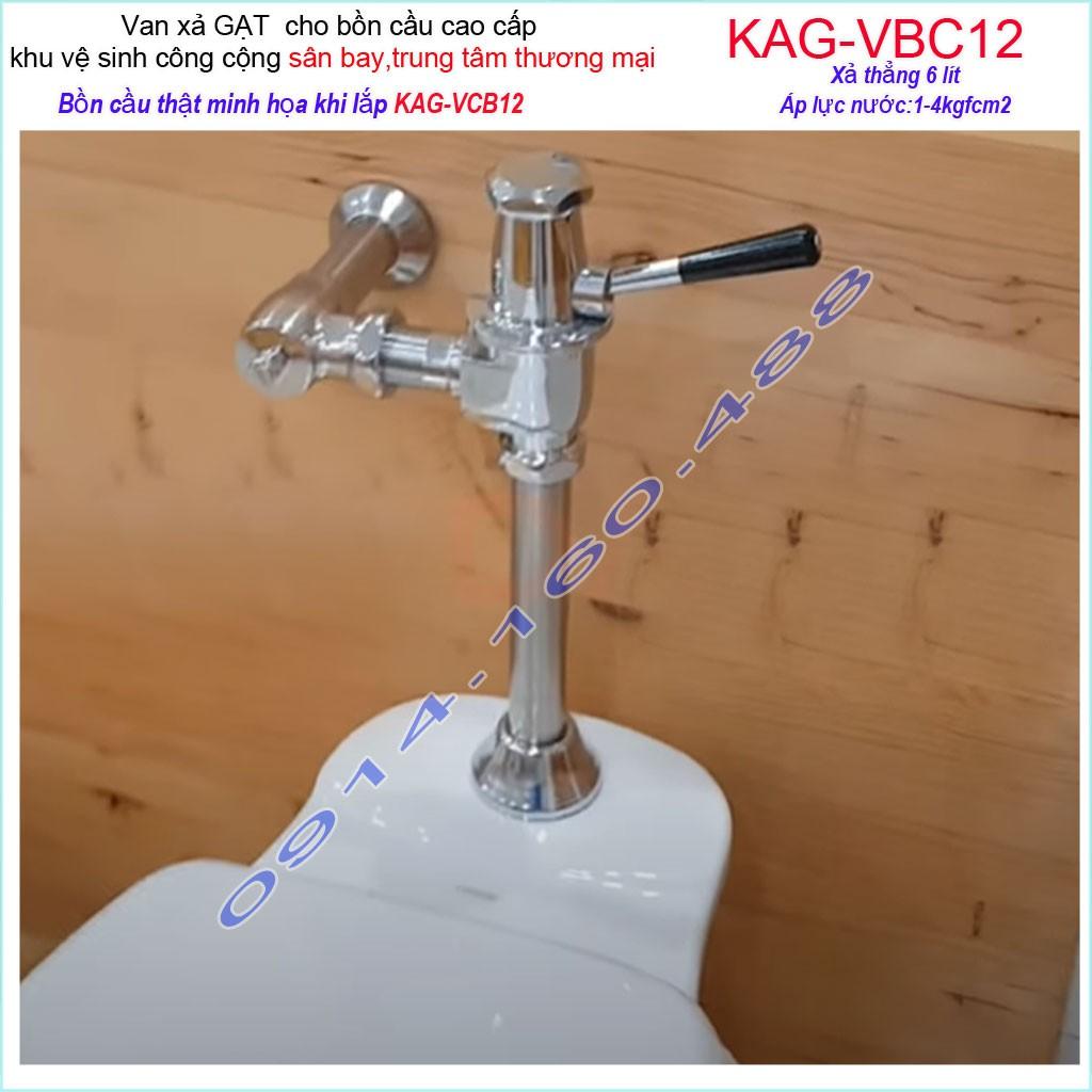 Van xả gạt bồn câu KAG-VBC12, van xả cho bồn cầu Toto, Linax treo tường, van xả cầu không thùng nước( không bồn cầu)