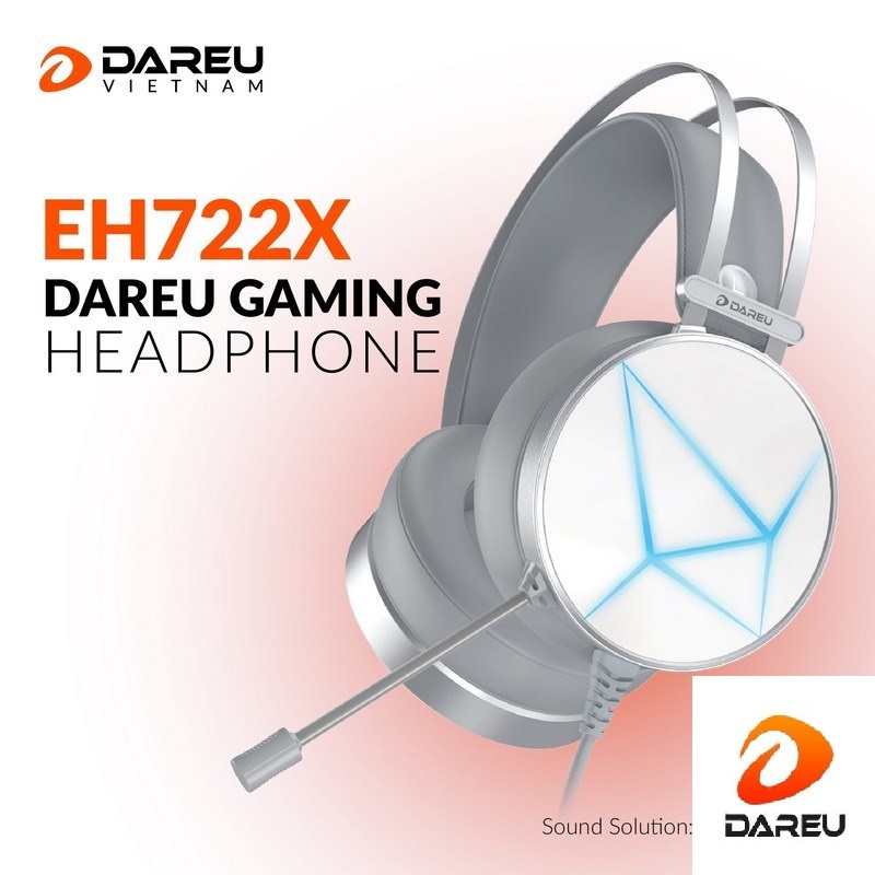 Tai Nghe Gaming Dareu EH722X White - Hàng Chính Hãng