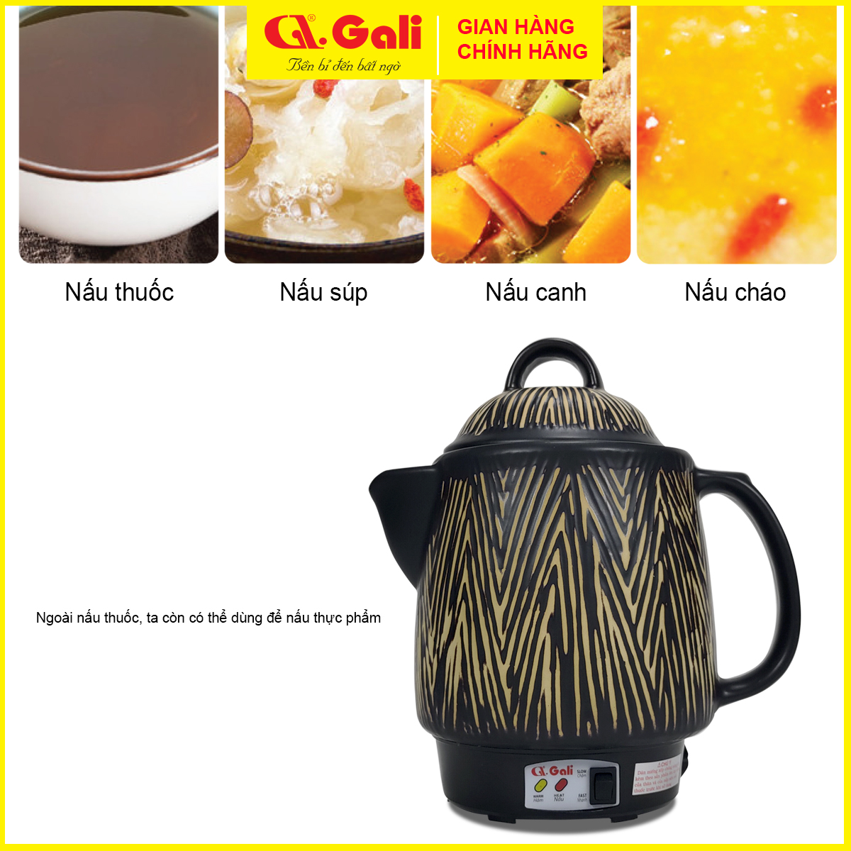 Ấm Sắc Thuốc Gali GL-1805 GL-1800 GL-1801 GL-1821 GL-1822 GL-1802 GL-1815. Dung tích 3,3L-4L, đa chức năng nấu các loại thuốc Bắc, Nam, Thảo Dược,... thân bằng gốm sứ cao cấp chịu nhiệt tốt. Bảo hành chính hãng. Siêu Sắc Thuốc, Ấm Nấu Thuốc