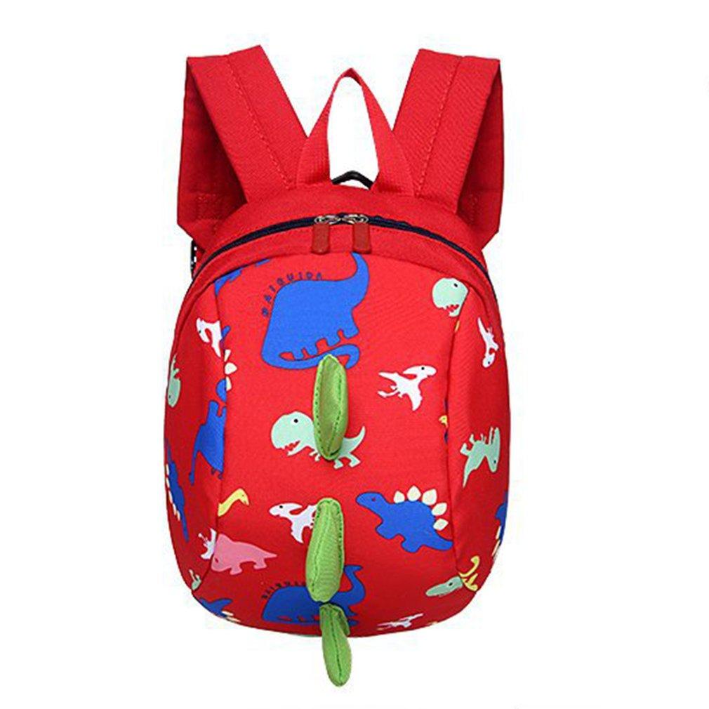 Trẻ Em Hoạt Hình Khủng Long In Hình Ba Lô Chống Mất Dây Nịt Trẻ Em Nhẹ Đôi Dây Kéo Khóa Ba Lô Đi Học