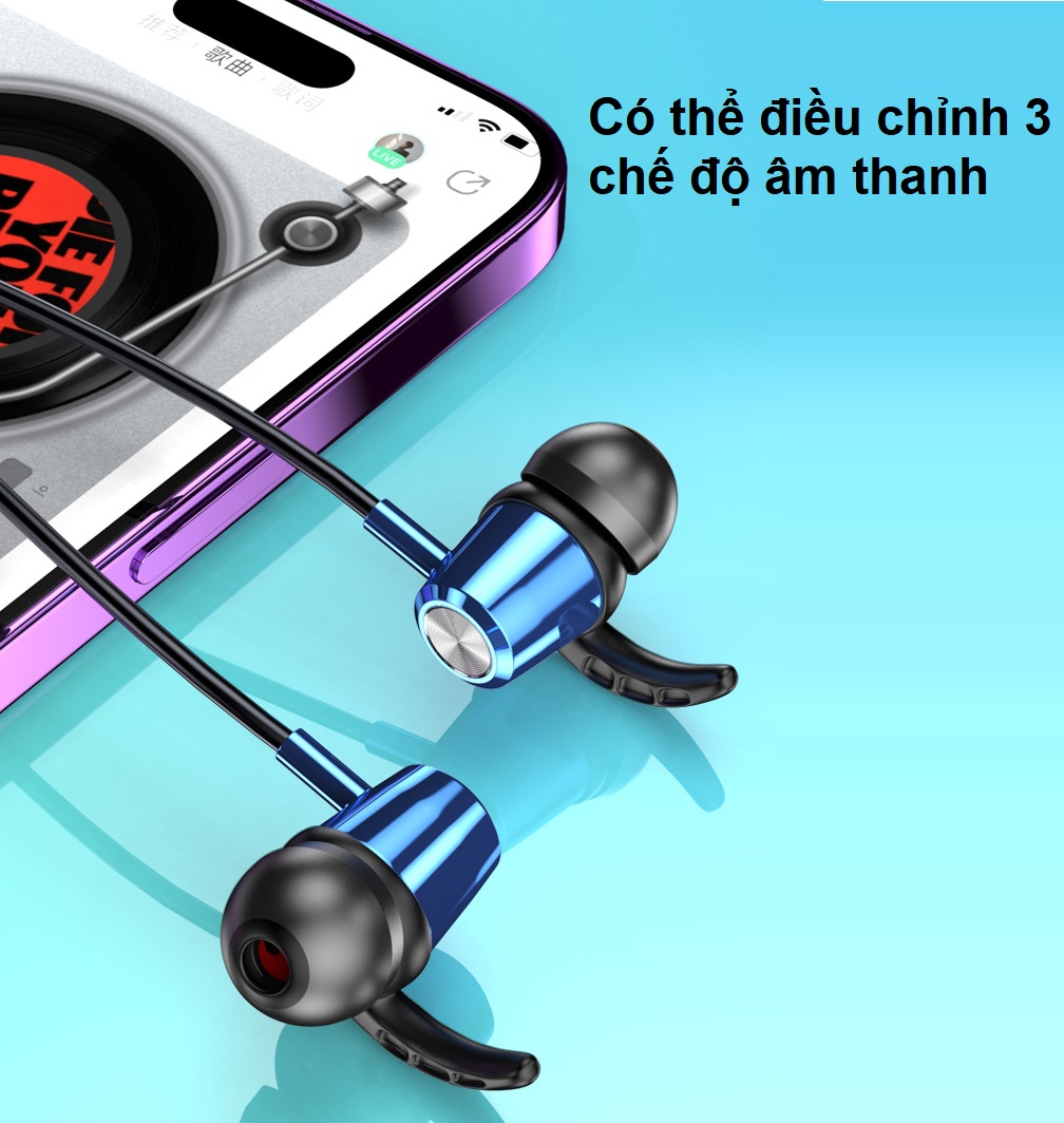 Tai Nghe Bluetooth 5.3 Thể Thao Quàng Cổ  , Âm Thanh Nổi  Hifi Stereo , Pin Khủng 3000mAh  Sử Dụng Liên Tục Lên Đến 100 Giờ