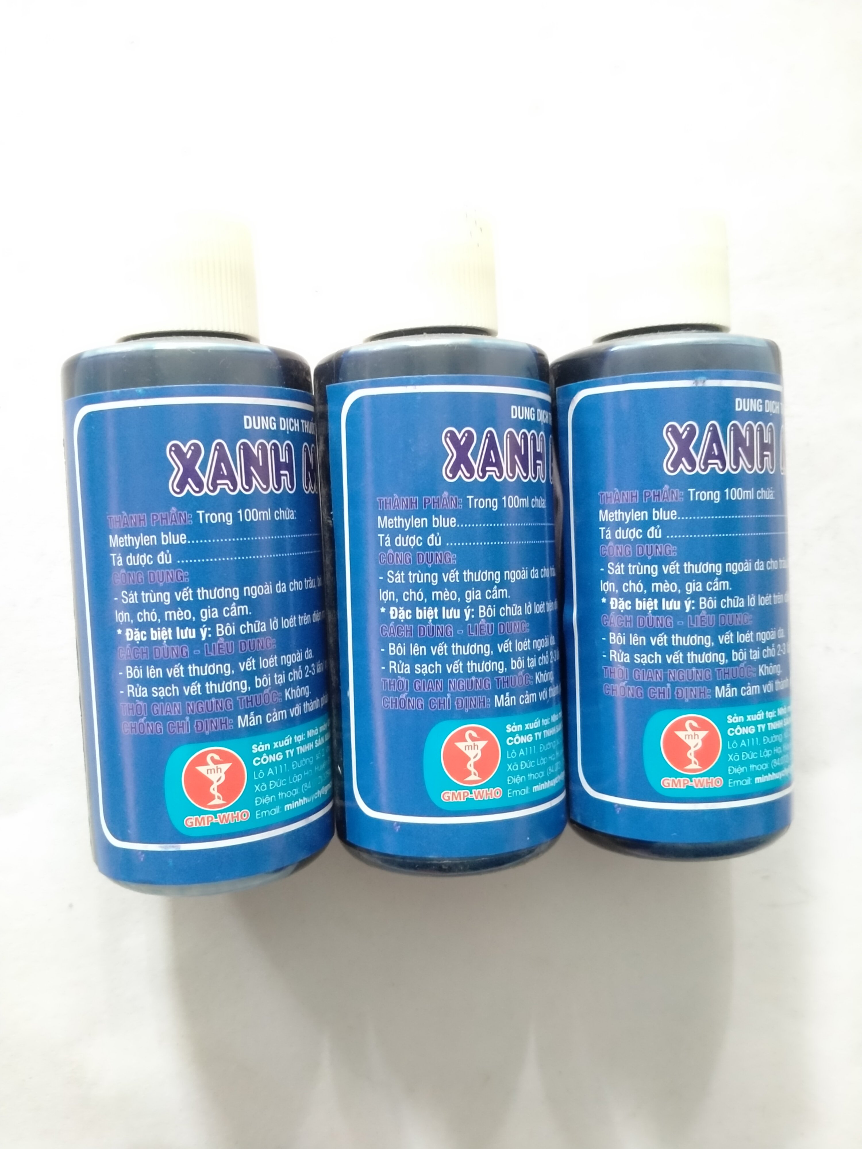 XANH METHYLEN 100ML Dung dịch thuốc sát trùng vết thương ngoài da cho chó mèo trâu bò dê gia cầm