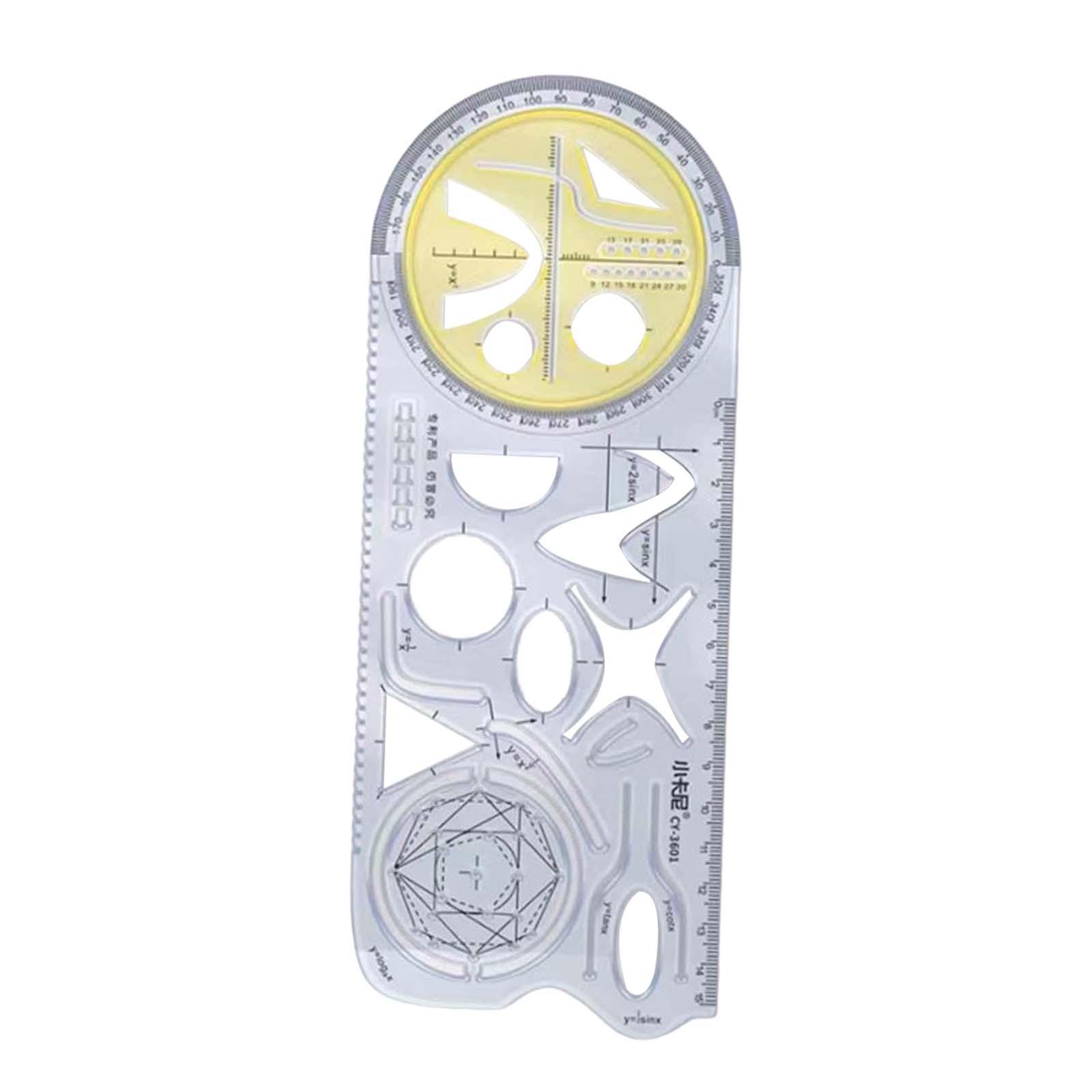 Geometric Ruler Drawing Ruler Measuring Stencil for Artists Sewing Office