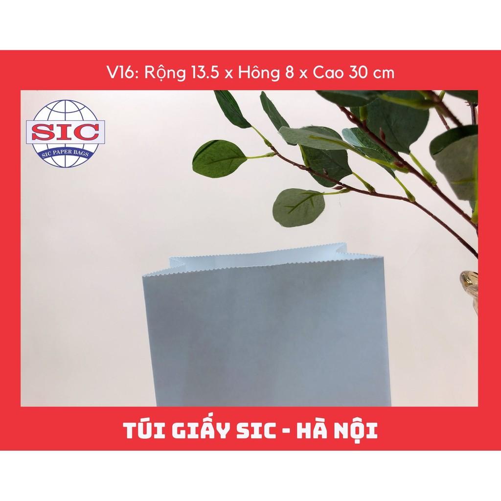 10 CHIẾC TÚI GIẤY KRAFT V16: 13.5x8x33 MÀU TRẮNG KHÔNG QUAI