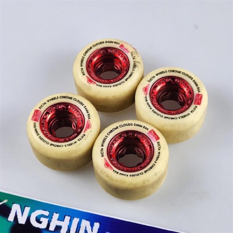 Bánh Ván Trượt Ricta Cloud Cruiser White/Red Chrome 54mm 86a Wheels Pack