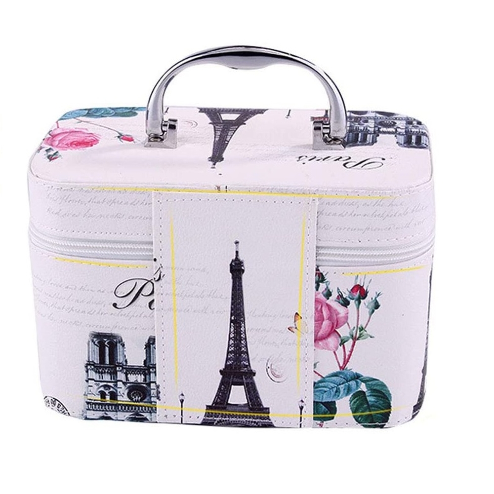 Cốp Makeup Cá Nhân Bọc Da Cỡ Lớn, Có Hoa Văn Trang Trí, Đựng Đồ Makeup, Nail, Nối Mi, Phun Xăm, Độ Bền Cao, Không Thấm Nước, Tay Cầm Chắc Chắn