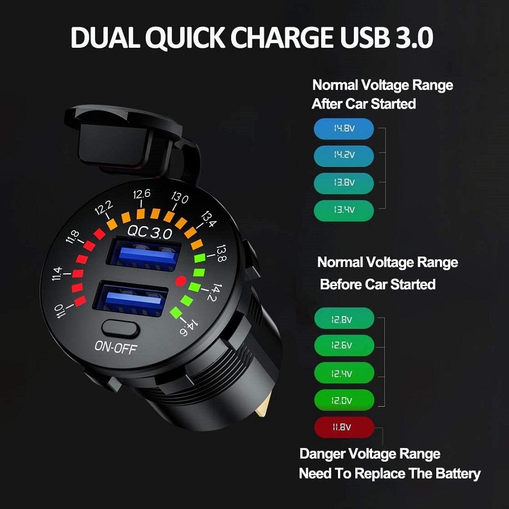 Bộ sạc xe hơi nhanh QC3.0 Bộ sạc xe hơi nhanh
