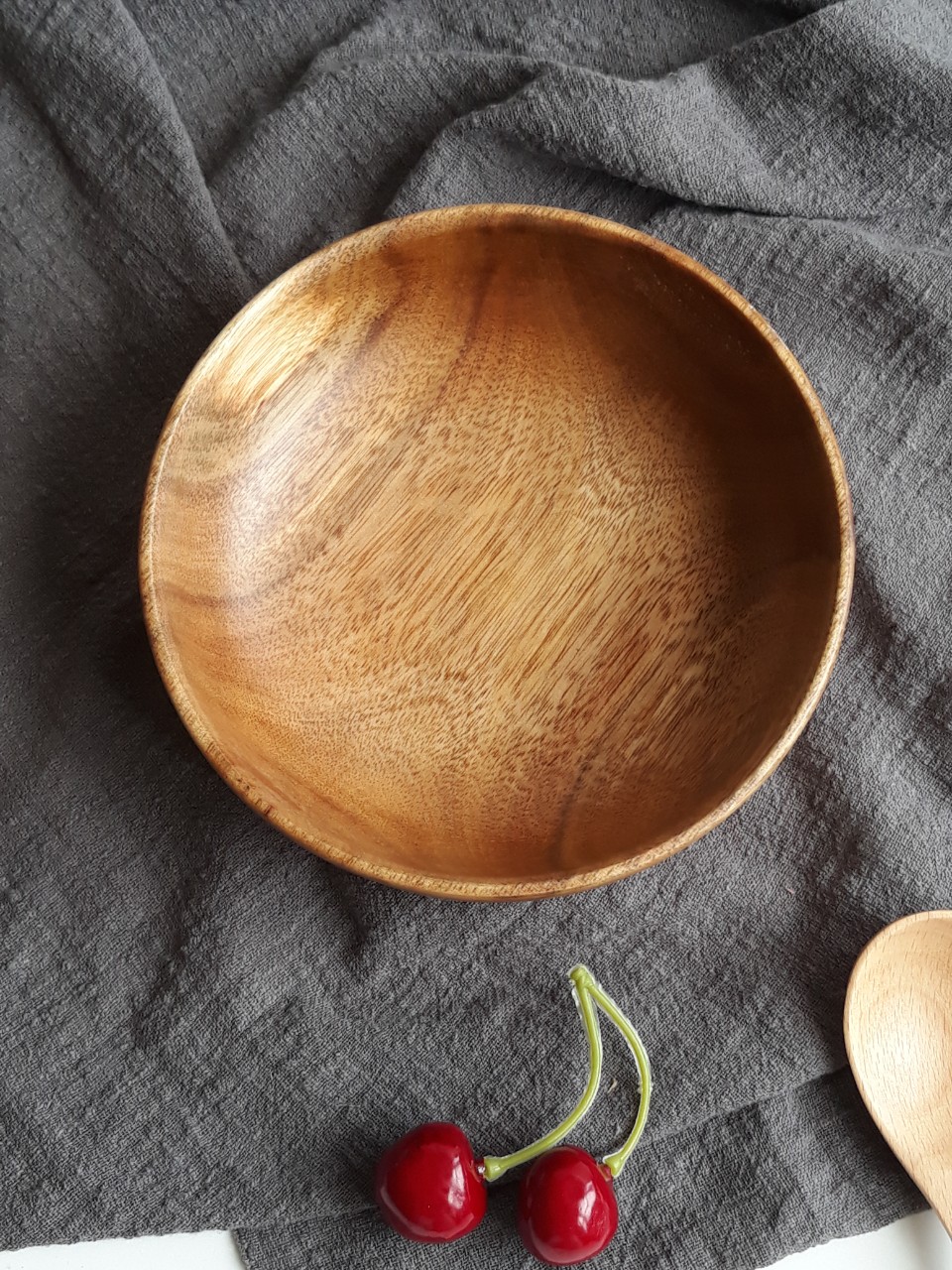 Bát Tô Salad Bằng Gỗ Keo Nguyên Khối Không Lo Rơi Vỡ, Bát Ăn Salad, Cơm, Mỳ, Hoa Qủa Của Vitrapro