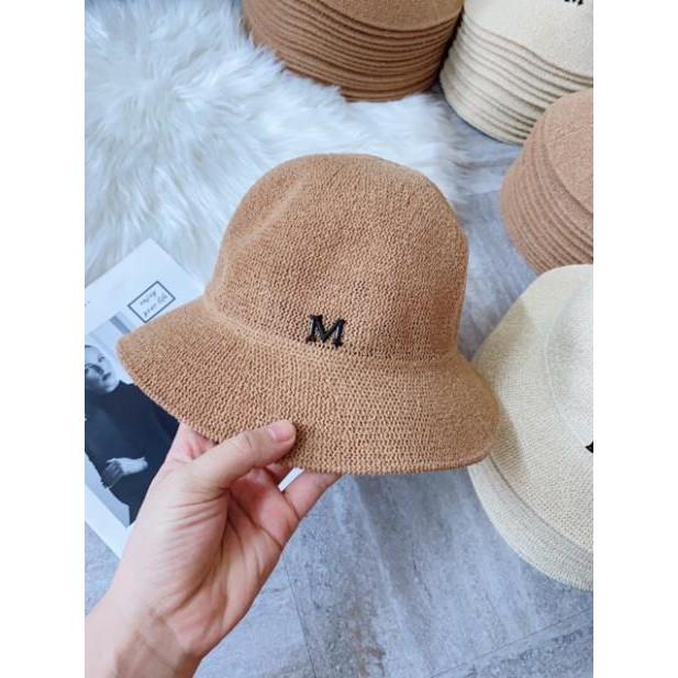 Mũ cói nữ chữ M phong cách hàn quốc