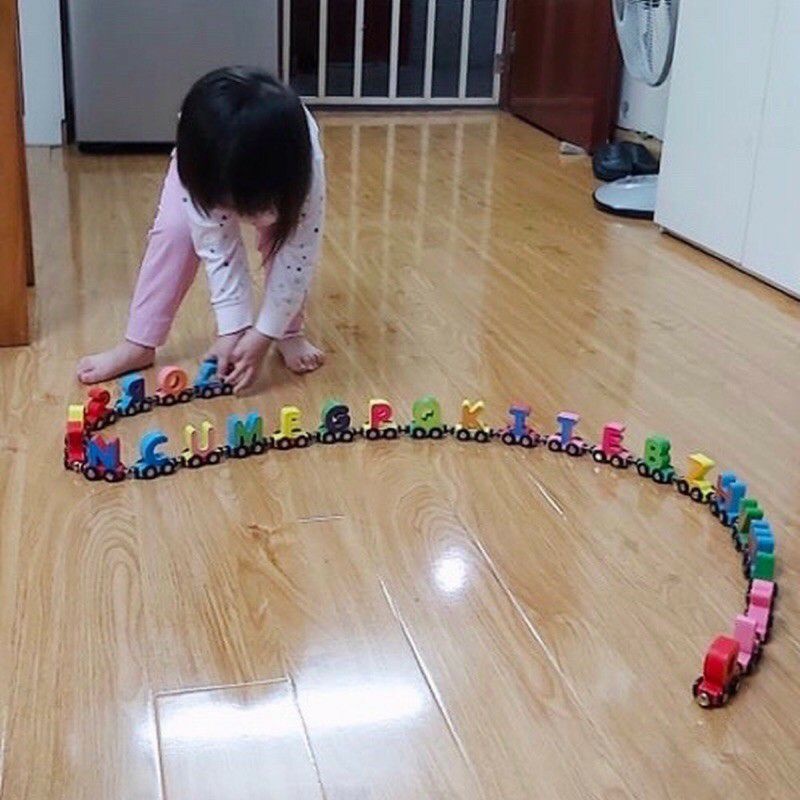 Đồ Chơi Giáo Dục Sớm Đoàn Tàu Nam Châm Chữ Cái, Số Đếm Loại Size To Đẹp Cho Bé