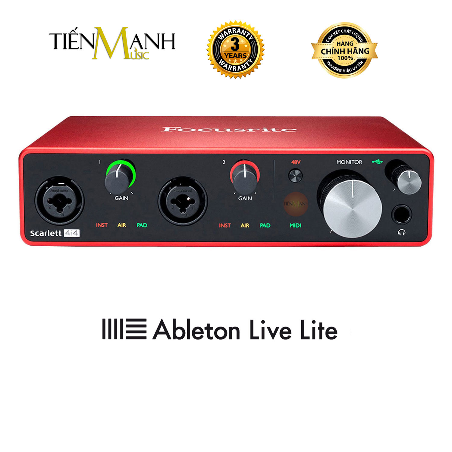Focusrite 4i4 Gen 3, Gen 4 Sound Card Âm Thanh Scarlett - Focus USB Audio SoundCard Gen3 - Gen4 Hàng Chính Hãng