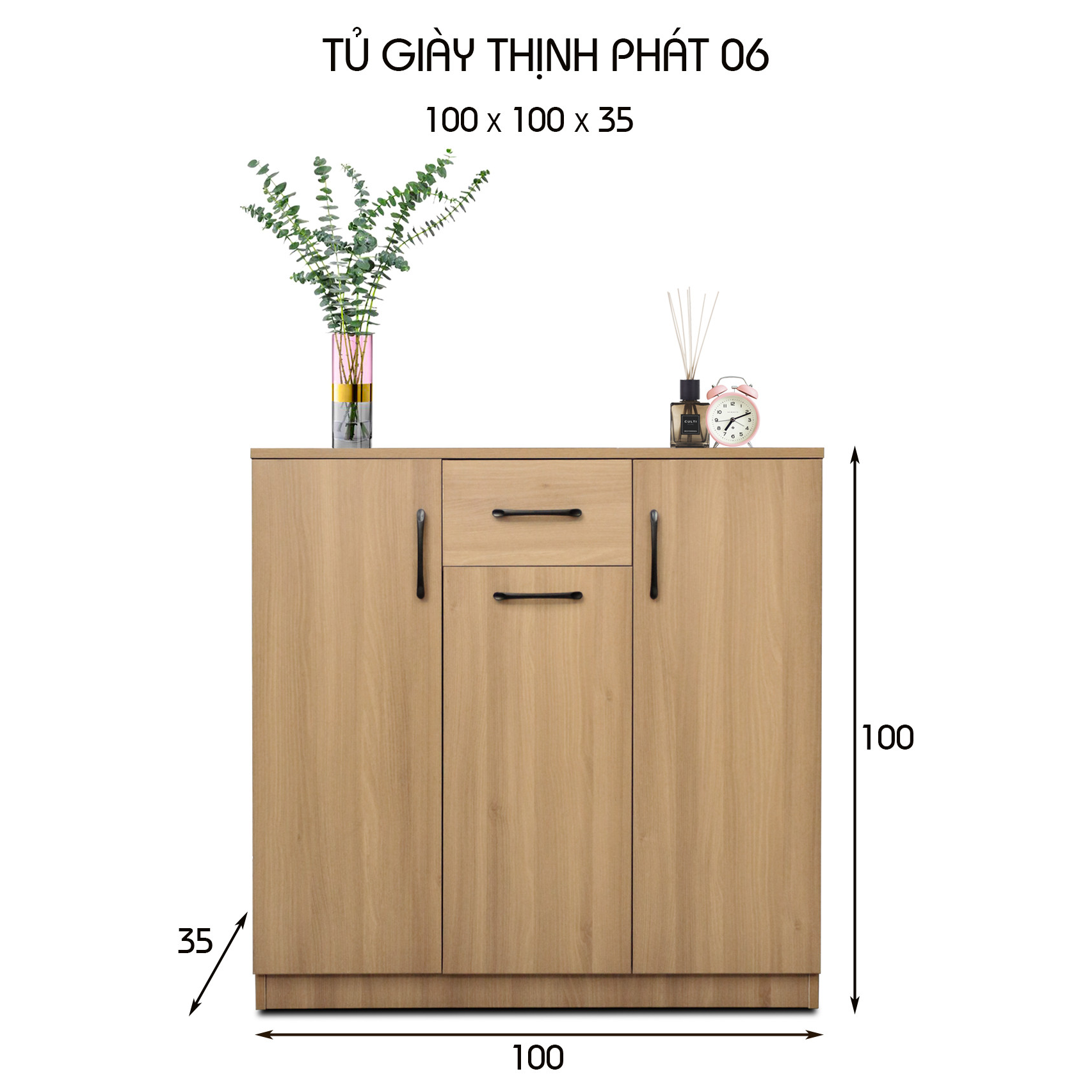 TỦ GIÀY THỊNH PHÁT 06 1M X 1M GỖ CÔNG NGHIỆP MDF