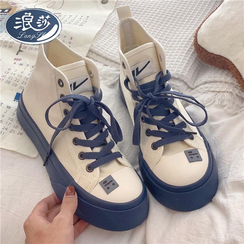 Giày Thể Thao Canvas Cổ Cao Đế Dày Thời Trang Cho Nữ