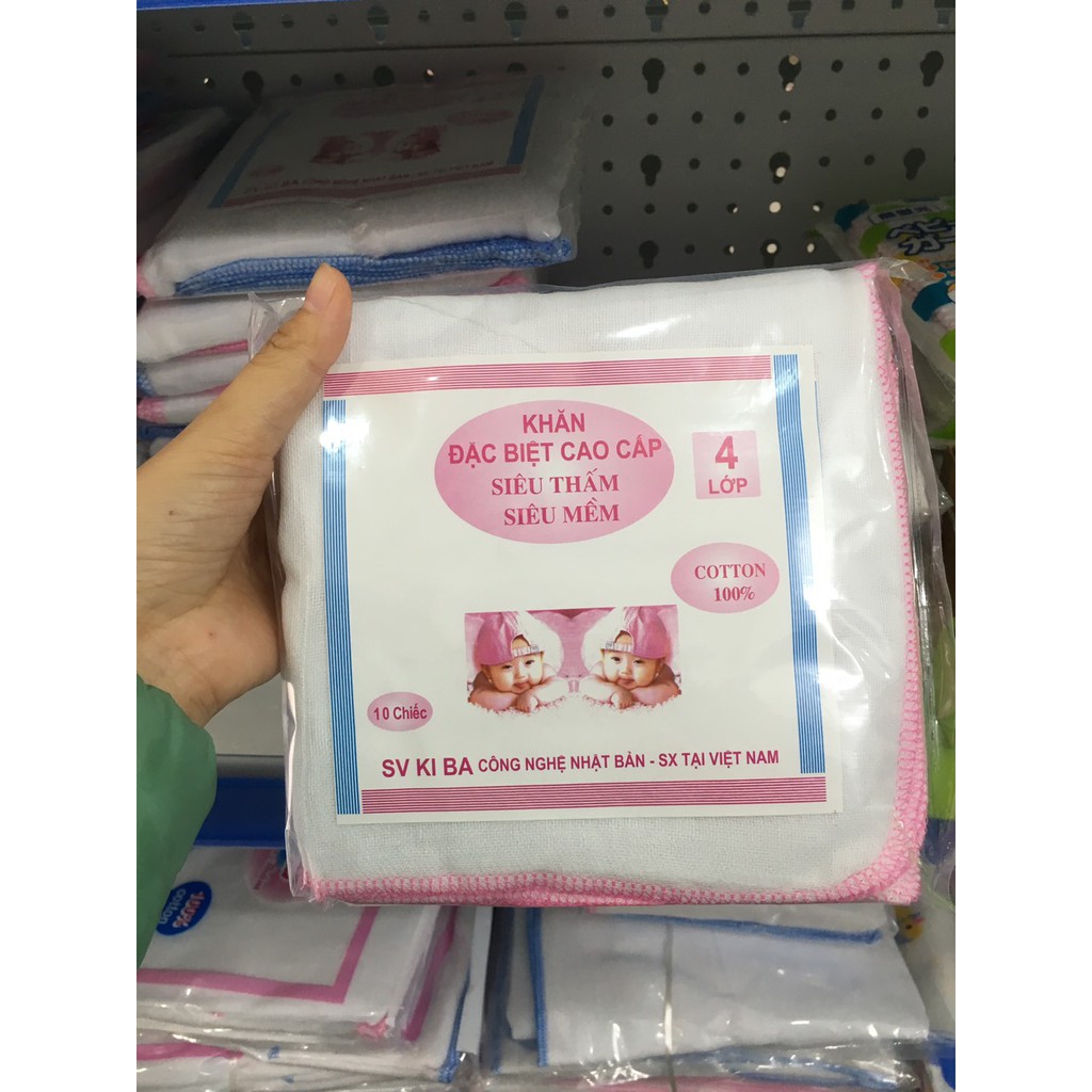 Set 10 khăn mặt 4 lớp dày dặn, siêu mềm xuất Nhật