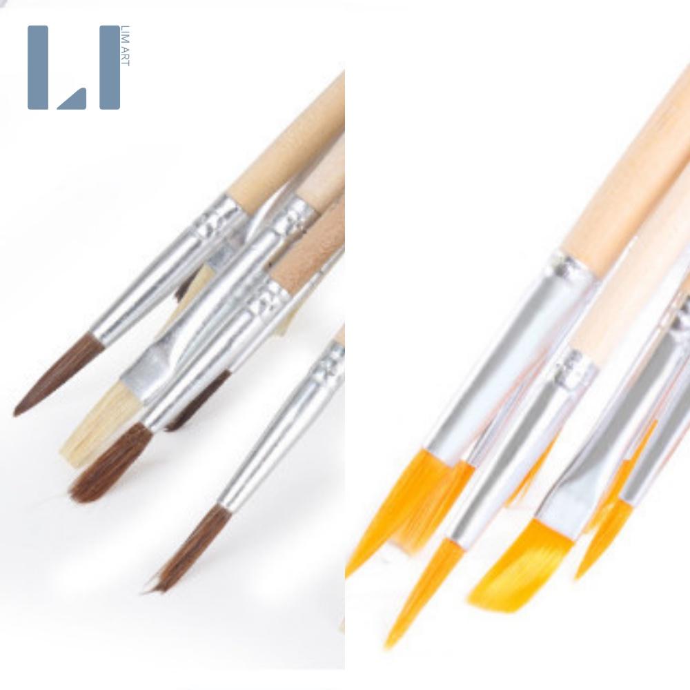 Set khay đựng màu và bộ 12 cọ vẽ bằng gỗ chuyên dụng vẽ tranh màu nước, acrylic, gouache, sơn dầu,..