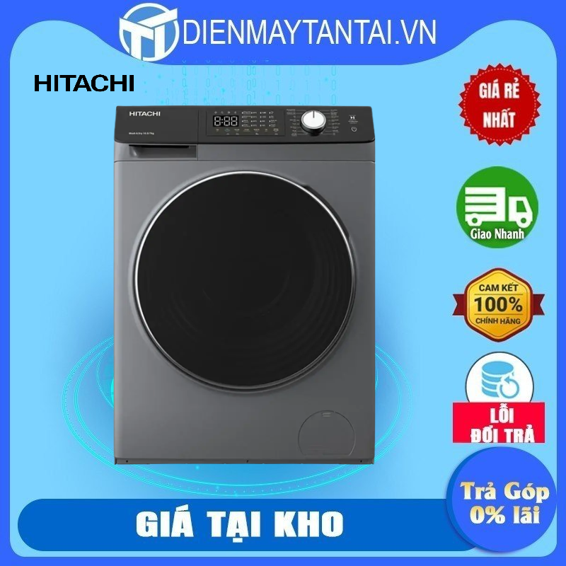 Máy giặt lồng ngang Hitachi Inverter 10.5Kg BD-1054HVOS - Hàng chính hãng