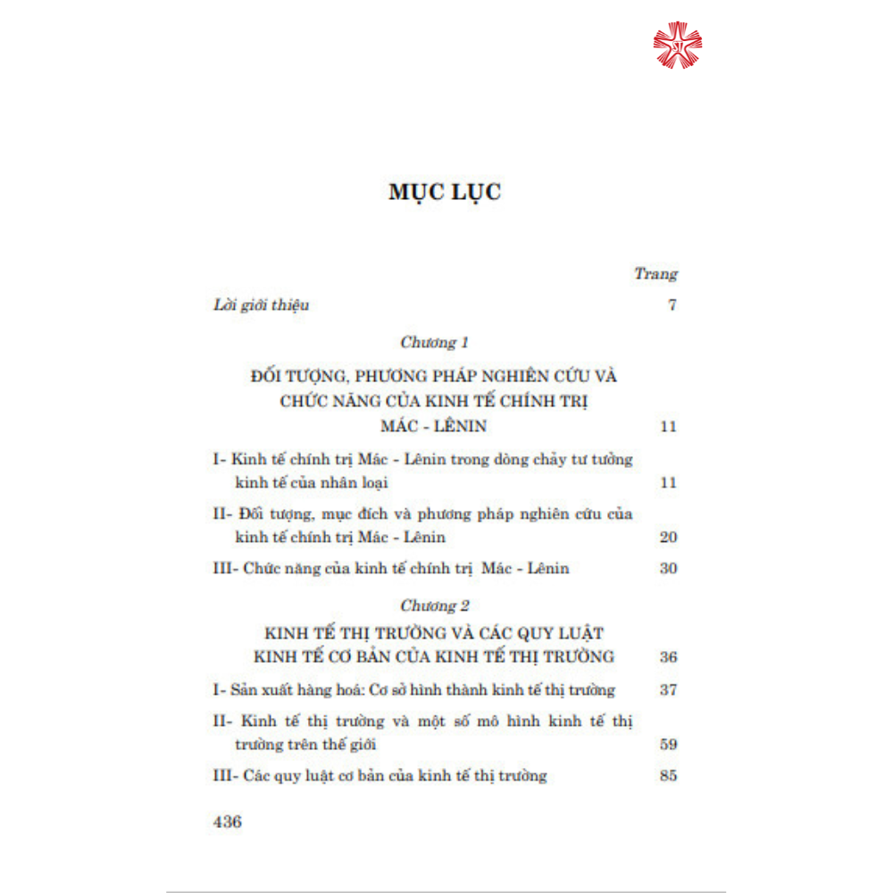 Giáo trình kinh tế chính trị Mác - Lê Nin (Dành cho bậc đại học hệ chuyên lý luận chính trị)