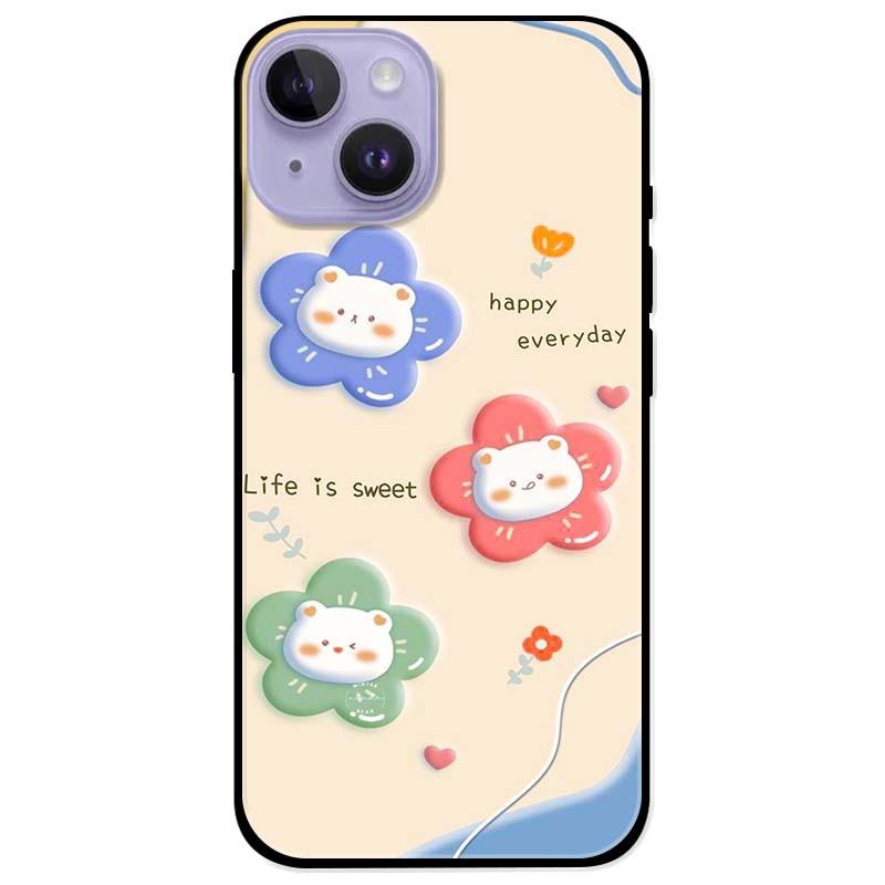 Ốp lưng dành cho Iphone 14 - Iphone 14 Plus - Iphone 14 Pro - Iphone 14 Pro Max - Gấu Hoa 3 Màu