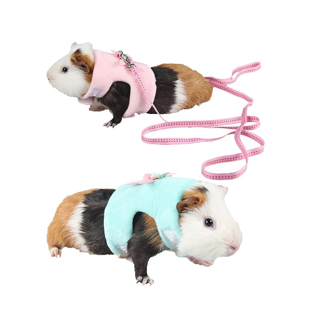 Soft Harness Vest and Leash Set for Pet Dwarf Hamster Gerbil Rat Mouse 2 Set