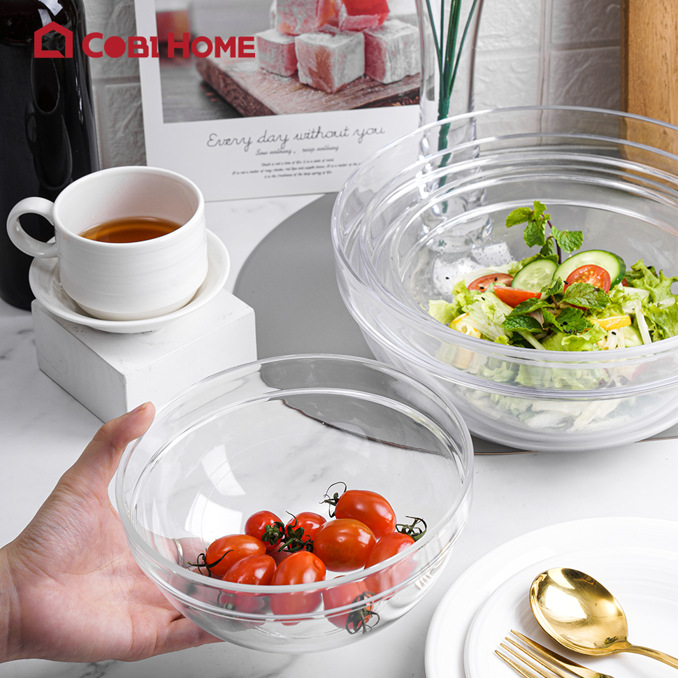Tô trộn salad, tô lớn bằng nhựa cao cấp màu trắng trong - 375215/375216/375217/375218. Nhập khẩu và phân phối chính hãng cobi home