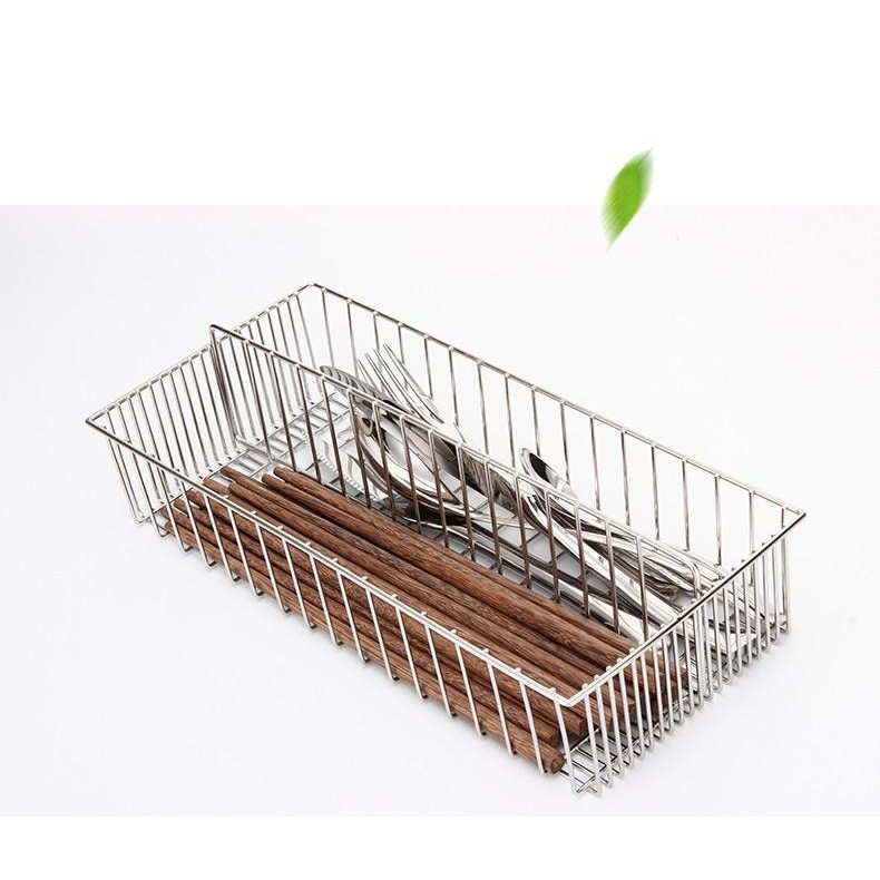 Rổ đựng muỗng đũa inox 304- 30x14x7.5cm