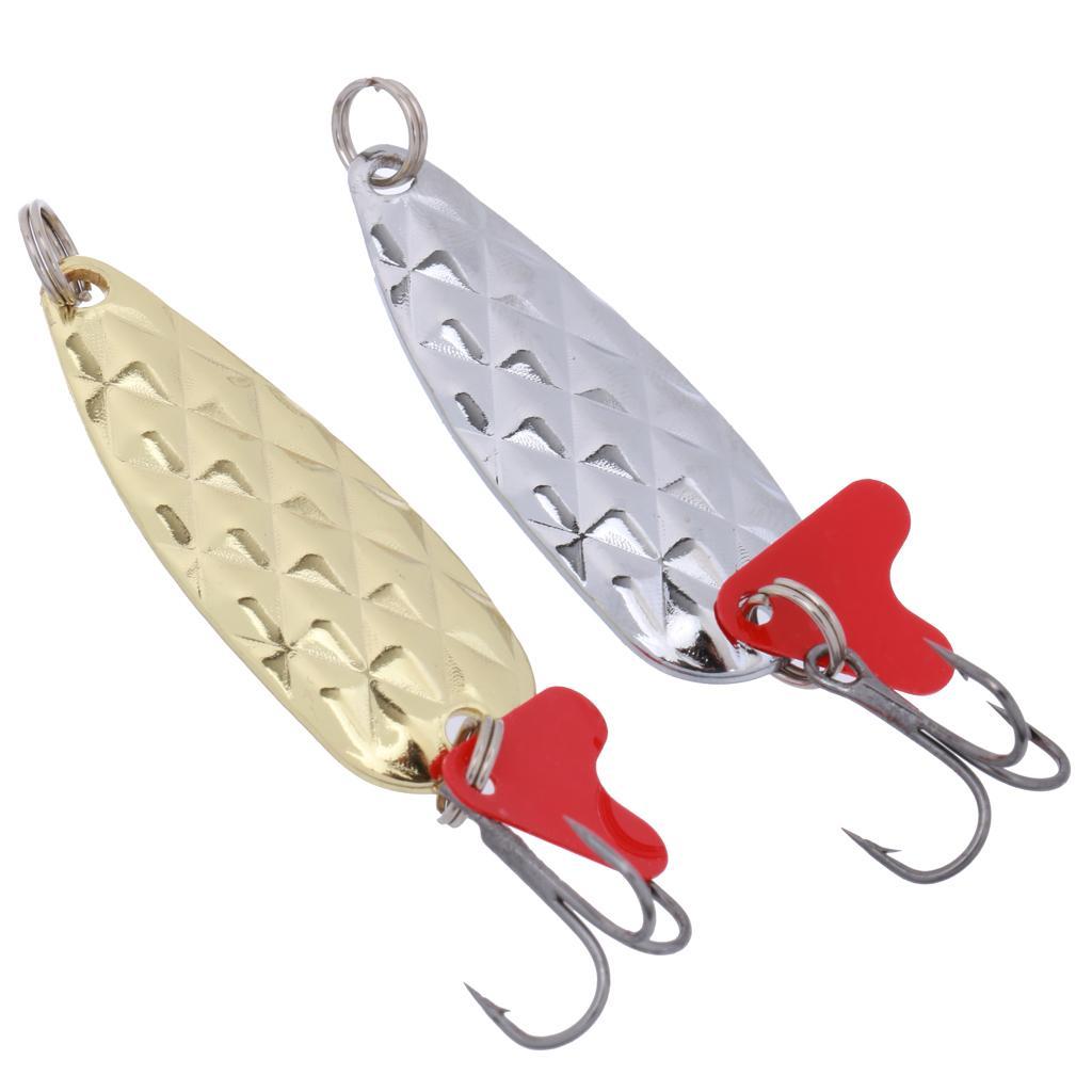 Pack of 2 Fishing Tackle Metal Spoon Lure Baits Crankbaits Lures Hook