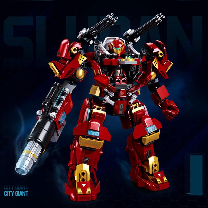 Đồ chơi Lắp ráp Lone Hulk, Sluban 1181 Mecha Master, Xếp hình thông minh, Mô hình người máy