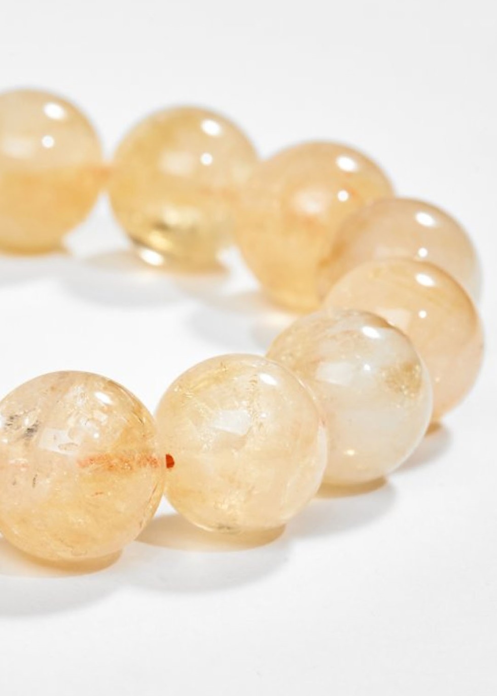 Lắc Tay Thạch Anh Vàng Citrine 15MM Kèm Giấy Kiểm Định