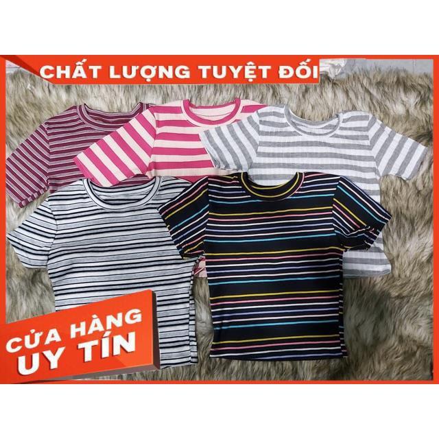 ÁO CROPTOP SỌC THUN GÂN XUẤT DƯ- ảnh thật tự chụp