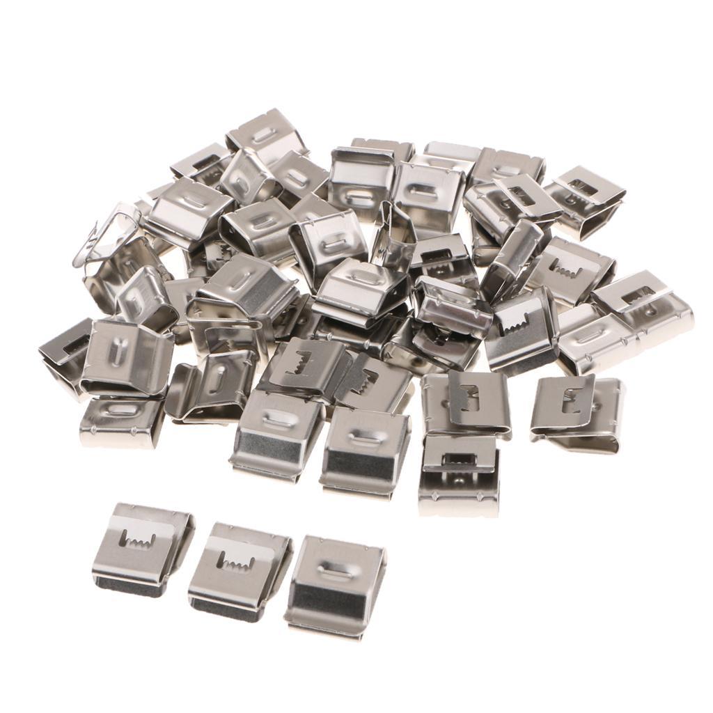 100x Stainless Cable Clips, Wire Clips Cable Wire Cable Holder Clamps Wire