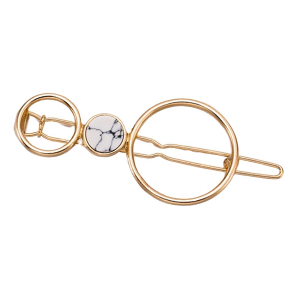 2 Pcs Women's Girls Geometric Hollow Hair Clip Howlite