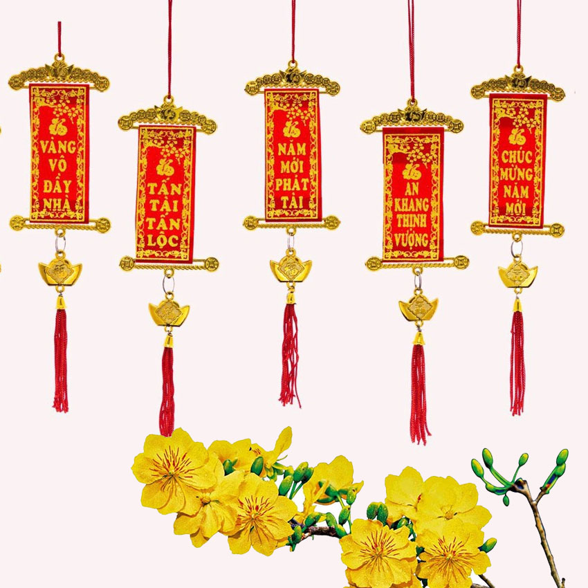 Bộ 10 Dây liễng trang trí Tết treo cây mai, cây đào