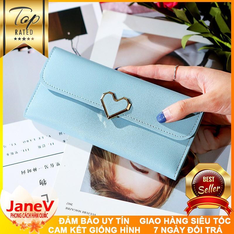 Ví Cầm Tay Nữ Dài Khóa Tim Phong Cách Hàn Quốc TVNN179