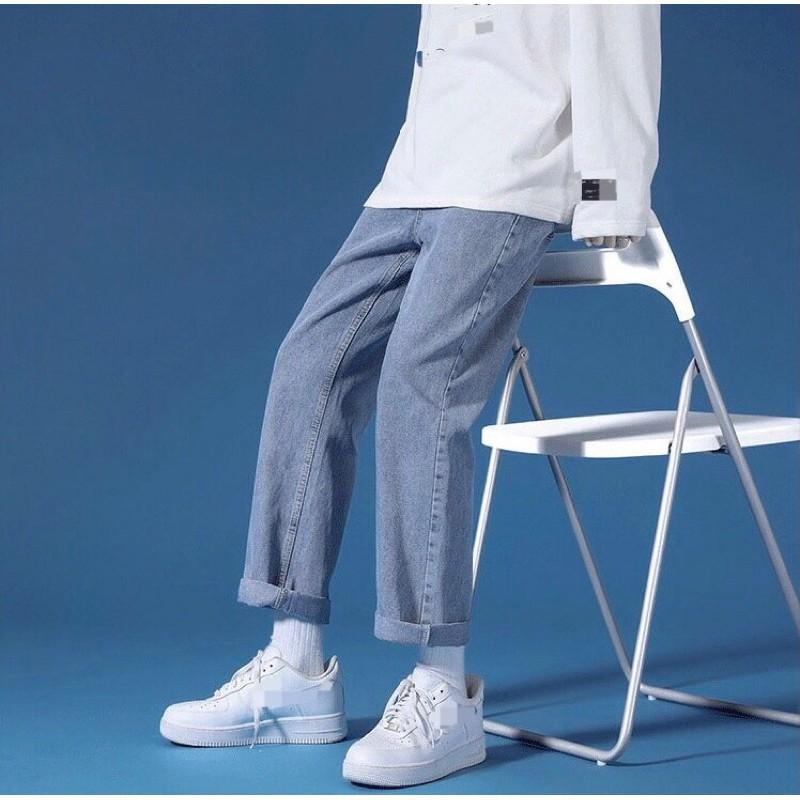 Quần bò, Baggy jeans nam, nư ống xuông, rộng, TR01 hottrend hàn quốc 2021