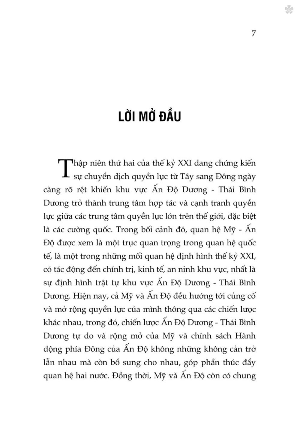 Quan hệ Mỹ - Ấn Độ trong không gian chiến lược Ấn Độ Dương - Thái Bình Dương - bản in 2024