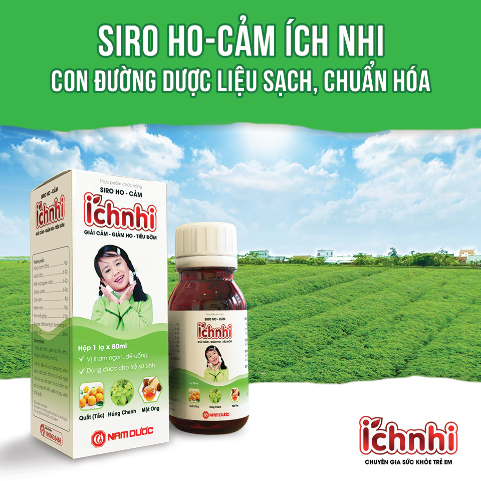 Siro Ho Cảm Ích Nhi - Hỗ Trợ Giải Cảm, Giảm Ho, Sổ Mũi, Tiêu Đờm Cho Trẻ Sơ Sinh, Trẻ Nhỏ, Bà Bầu, Cho Con Bú