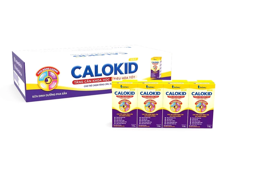 Thùng sữa bột pha sẵn Calokid gold 110ml [Thùng 48 hộp x 110ml]