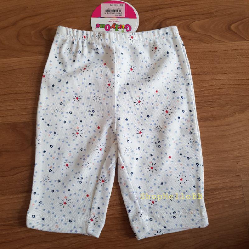 Size bé 6-9kg Quần legging lửng bé gái GirlyOne Hello B&amp;B thun cotton co giãn 4 chiều mềm mịn