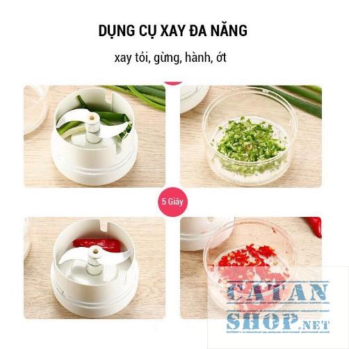 Dụng cụ xay tỏi ớt cầm tay đa năng, Cối xay thực phẩm kéo dây, Xay tỏi ớt Mini Food Chopper, siêu tiện dụng-GD265-XayToi
