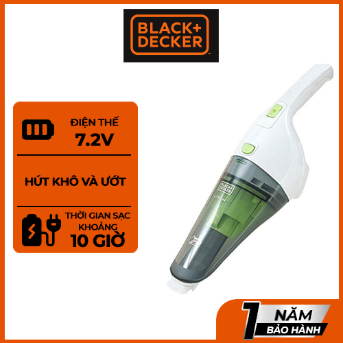 Máy Hút Bụi Cầm Tay Dùng Pin Black Decker WD7201 (7.2V) - Hàng chính hãng - Giao Màu Ngẫu Nhiên