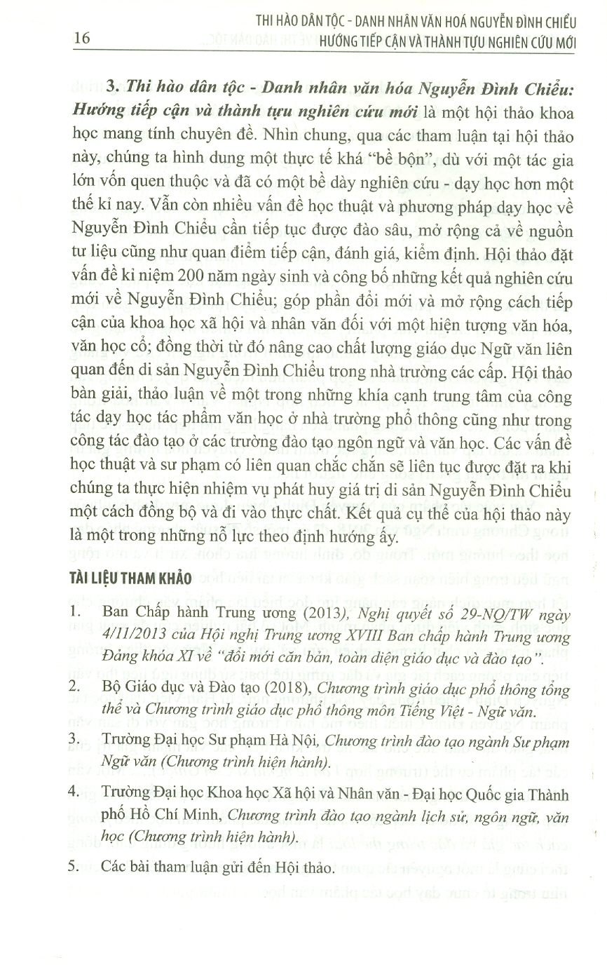 Thi Hào Dân Tộc - Danh Nhân Văn Hoá Nguyễn Đình Chiểu - Hướng Tiếp Cận Và Thành Tựu Nghiên Cứu Mới