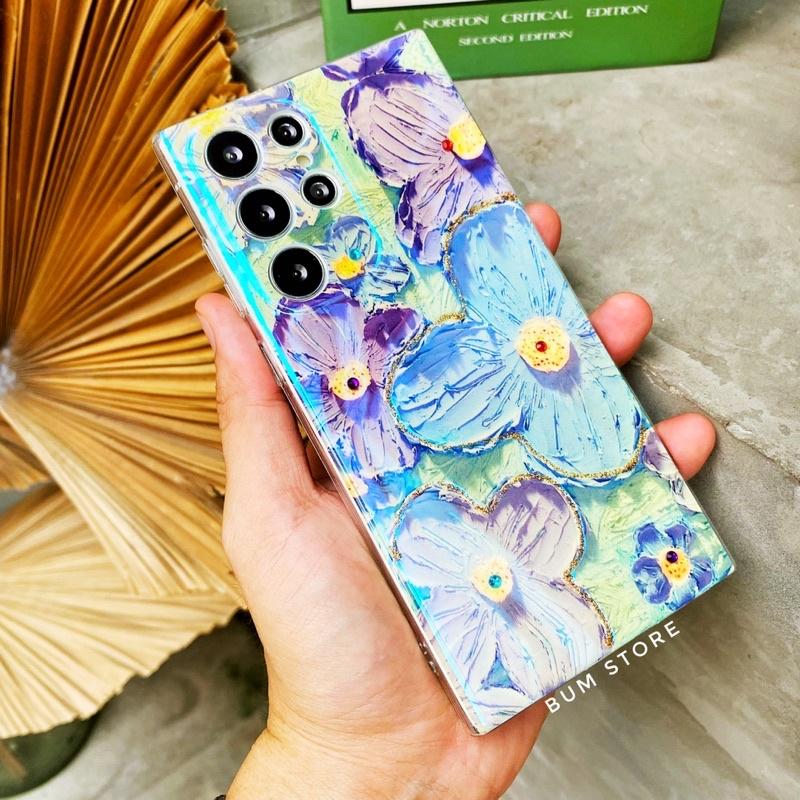 Ốp Lưng Cho Samsung S23 Ultra / S23 Plus / S22 ULTRA / S21 Ultra / S21 Plus / S21 FE / S20 Ultra / S20 FE Hoa Màu Sơn Nước - BUM STORE GALAXY CASE