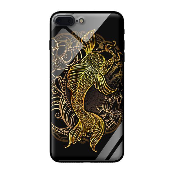 Ốp lưng kính cường lực cho iPhone 7 Plus Cá Chép Vàng - Hàng chính hãng